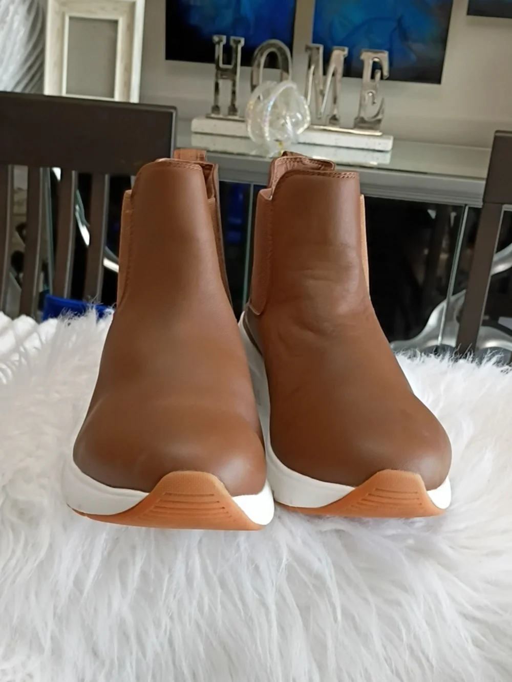 KURU Flex Astra Brown Leather Ankle Boots with Plantar Fascitis Arch Support 9